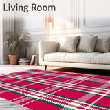 Classic Tartan Plaid with Interlocking Festive Stripes(Red)
