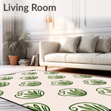 Modern Botanical Scrollwork with Minimalist Floral Accents (Green)