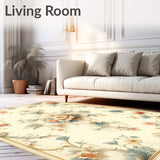 Traditional Blossom Featuring Ornate Medallion and Subtle Beige Palette(Ivory)