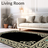 Artisan Scrollwork Medallion with Baroque Floral Arabesque Detailing(Black)