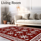 Nordic Yuletide Crystal Seasonal Celebration Floor Covering(Red)