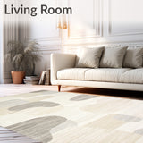 Cream Area Modern Abstract for Versatile Decor(Beige)