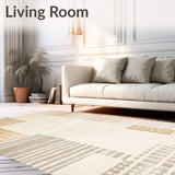 Chic Geometric Area in Warm Beige and Cream Tones(Beige)