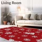 Joyful Winter Celebration Floor Covering With Icy(Red)