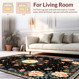 Ultra Soft Area Rug, Non Slip, Stain Resistant, Washable Area Rugs for Living Room, Bedroom, Mystical Luna Moth(Black)