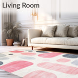 Abstract Blob Dot Shag Area Contemporary Spotted(White)