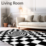 Interlocking Checkerboard Vortex Illusion Surface(Black)