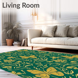 Interlocking Petal Motif with Botanical Flourish (Green) - ODIKA