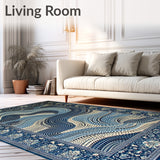 Elegant Beige/Blue Area(Blue)