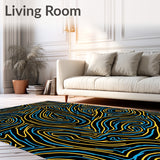 Abstract Golden Veins Intertwined With Swirls In Modern(Black)