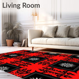 Winter Pine Bough Plaid with Nordic Inspired Accents(Red)