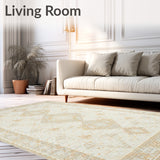 Elegant Area – Woven Beige & Cream Diamond Motif Floor Covering(Beige)