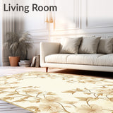 Botanical Bliss Entrance Beige Floral Non Slip Boho(Beige)