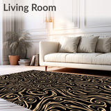 Abstract Swirl Mosaic with Flowing Curved(Black)