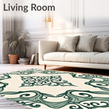 Elegant Boho Weathered Scroll Arabesque Damask(Green)