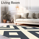 Chevron Zigzag Modern Floor Covering with Rhythmic Stripes(Gray)