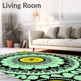 Sage Textile with Sunburst Petal Arrangements (Green) - ODIKA