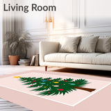 Charming Noel Foyer Adornment Showcasing Conifer Illustration(Green)