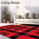 Vintage Checkered with Festive Holiday Motifs(Red)