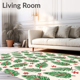 Festive Pine Bough with Holly Berry Motifs Decorative(Green)