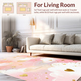 Whimsical Cloudscape with Floating Stars and Gentle Motifs (Pink)