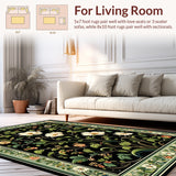 Lush Green Floral Aesthetic(Black)