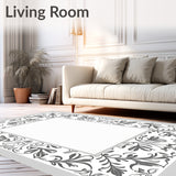 Botanical Vine Scrollwork Design with Monochrome Contrast Art Nouveau(Gray)