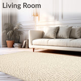 Elegant Cheetah Print Area Modern Geometric Design(Beige)