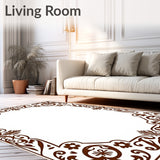 Damask Flourish Motif Hallway(Brown)