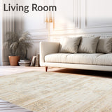 Faded Distressed Look Area – Non Slip Low Pile(Beige)