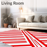 Cane Stripe Anti Slip Hallway Covering(Red)