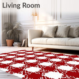 Buffalo Checkered Farmhouse Lattice Holiday Hearth Accent(Red)