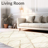 Desert Serenity Beige Area Subtle Boho Geometric Cream(Beige)