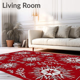 Classic Nordic Starburst with Delicate Frosted Branches(Red)