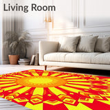 Sunburst Radial Contemporary Modern Artistic Path(Red)