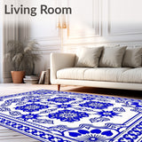Mosaic Tile Inspired with Hexagonal Flower Clusters (Blue) - ODIKA