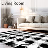 Buffalo Plaid Grid with Bold Contrast and Crisp Lines(Black)