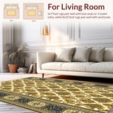 Ultra Soft Area Rug, Non Slip, Stain Resistant, Washable Area Rugs for Living Room, Bedroom, Velvet Prayer Rug Beads(Beige)