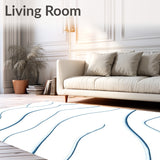 Modern Abstract Wave Design with Metallic Silver Highlights(White)
