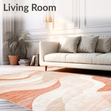 Beige Coral Velvet Area with Absorbent Non Slip Backing and Texture(Beige)