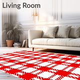 Jolly Gingham Yuletide Seasonal Greeting Doorstep Accessory(Red)