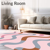 Abstract Wave Design Featuring Fluid Curves and Contrasts(Pink)