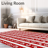 Sweet Cane Striped Floor Collection Winter Confectionery Design(Red)