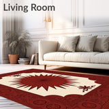 Vibrant Sunburst Medallion Decorative Accent(Red)
