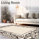 Arabesque Scroll Vine Botanical Flourish Ornamental Border(Black)