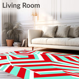 Cane Stripe Chevron Yuletide Floor(Red)