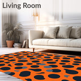 Midnight Velvet Shag Area with Abstract Animal Inspired Design(Orange) - ODIKA