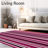 Minimalist Stripe Mosaic with Contrasting Parallel Lines and Negative Space (Pink)