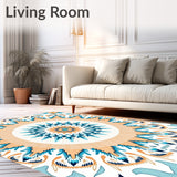 Boho Chic Sunburst with Radiating Petal Formations (Blue)