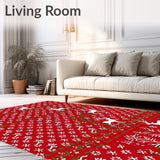 Charming Holiday Forest with Stylized Deer and Berry Sprigs(Red)